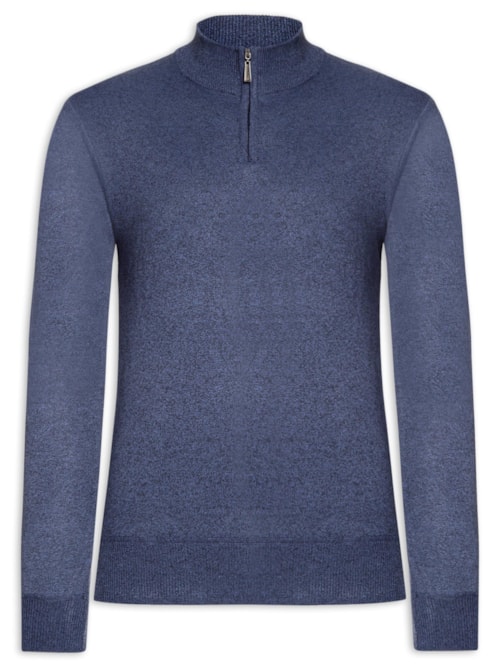 Suéter Masculino Zíper - Azul