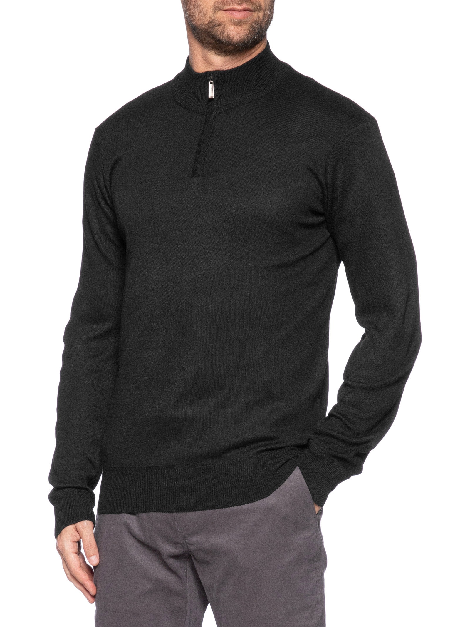 Suéter Masculino Zíper Preto '2 Essential