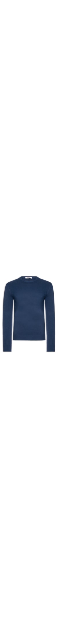 Suéter Tricot Masculino Básico Gola Redonda - Azul