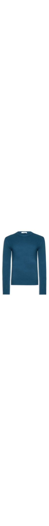 Suéter Tricot Masculino Básico Gola Redonda - Azul
