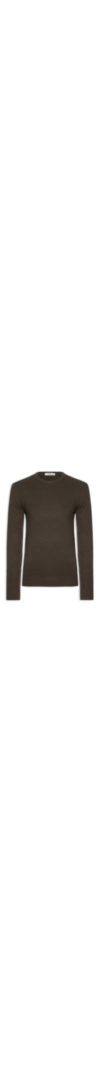 Suéter Tricot Masculino Básico Gola Redonda - Bege