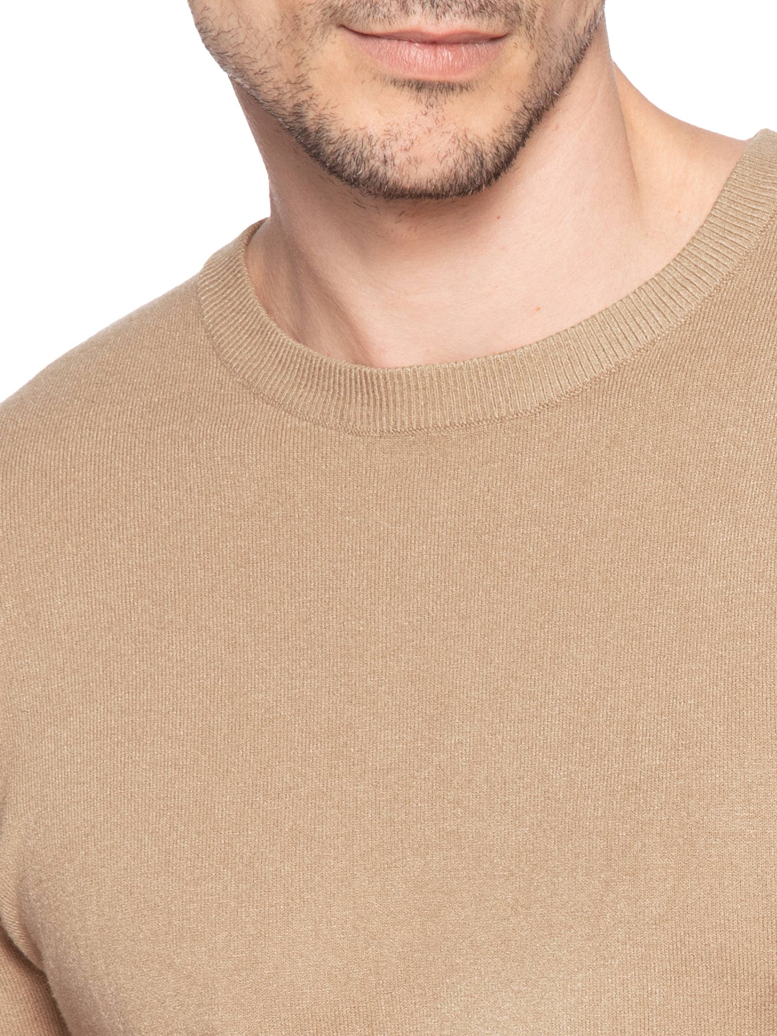 Suéter Tricot Masculino Básico Gola Redonda Marrom Basiq Men