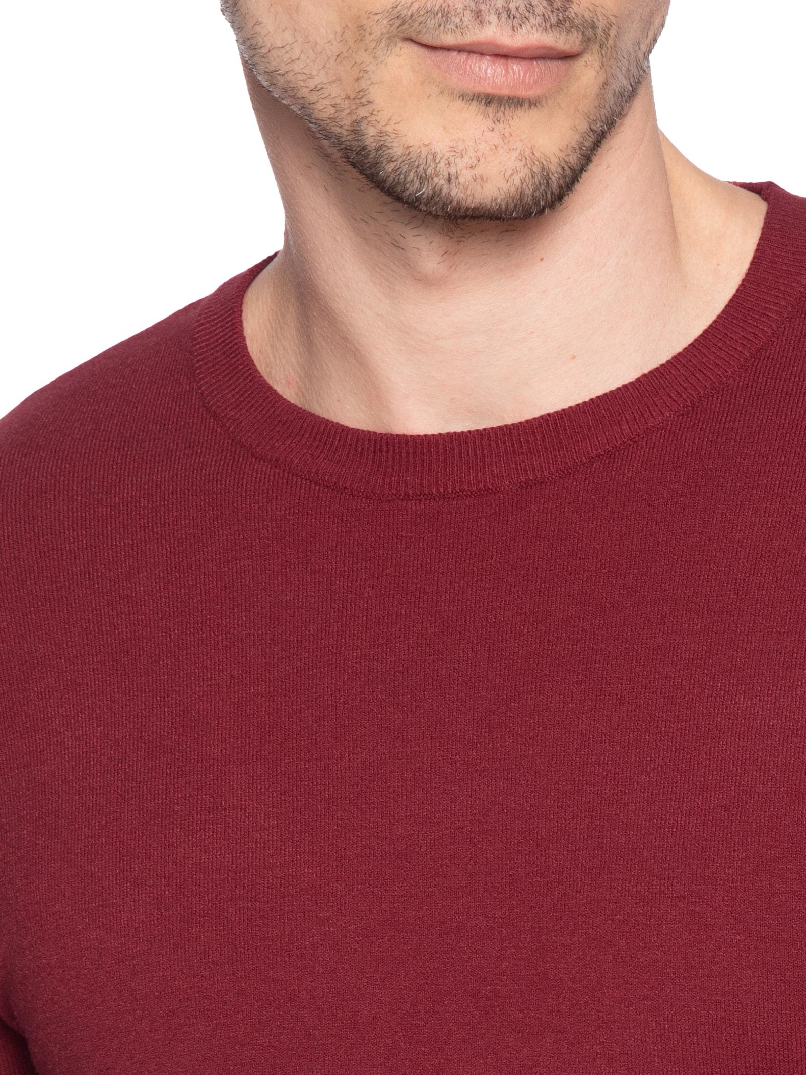 Suéter Tricot Masculino Básico Gola Redonda Vermelho Basiq Men