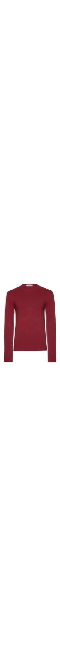 Suéter Tricot Masculino Básico Gola Redonda - Vermelho