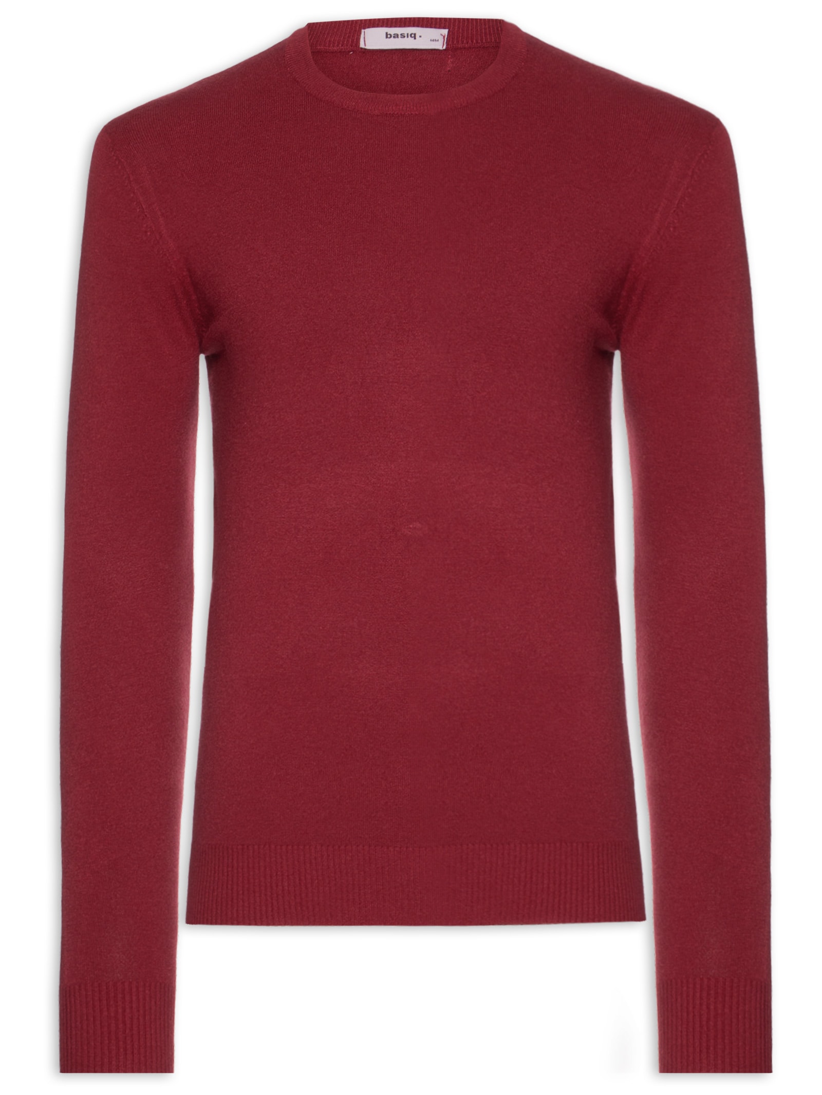 Suéter Tricot Masculino Básico Gola Redonda Vermelho Basiq Men