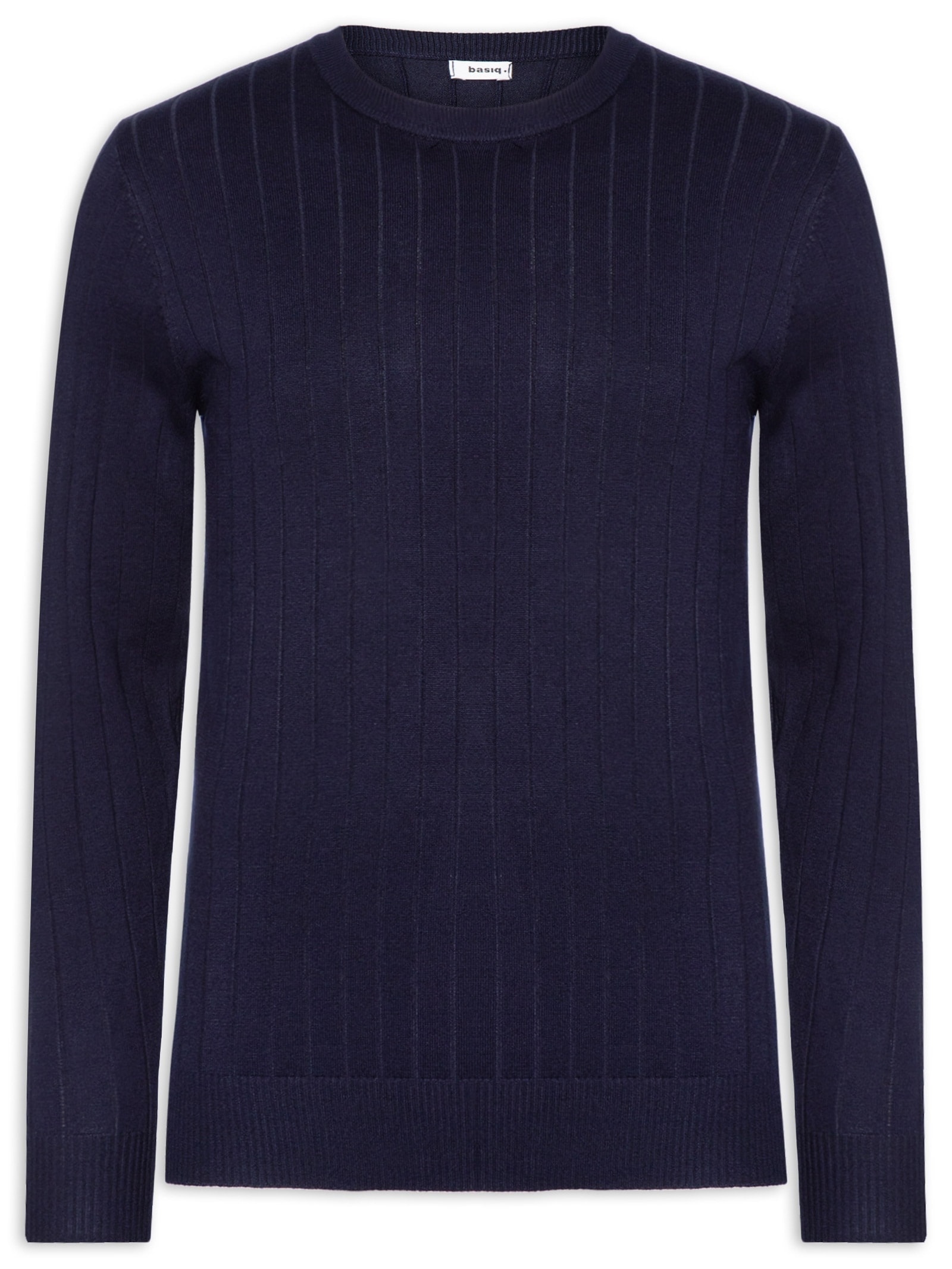 Suéter Tricot Masculino Com Textura Azul Basiq Men