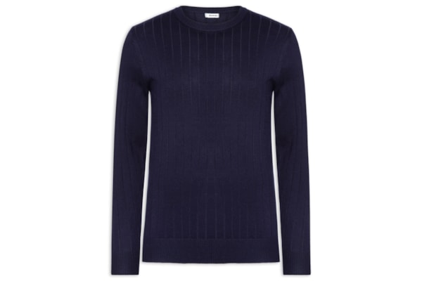 Suéter Tricot Masculino Com Textura - Azul