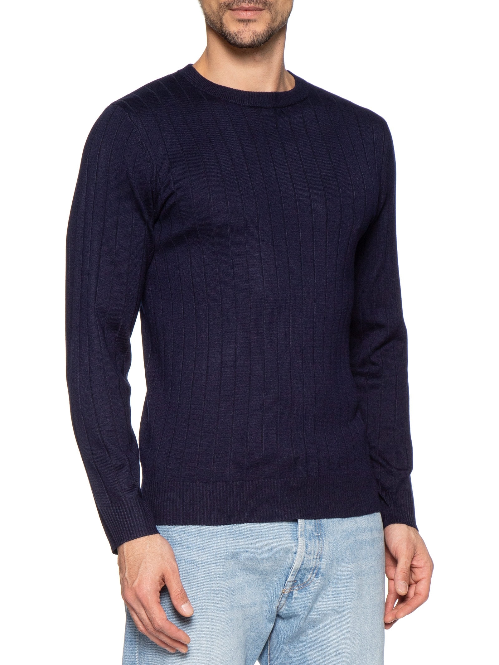 Suéter Tricot Masculino Com Textura Azul Basiq Men