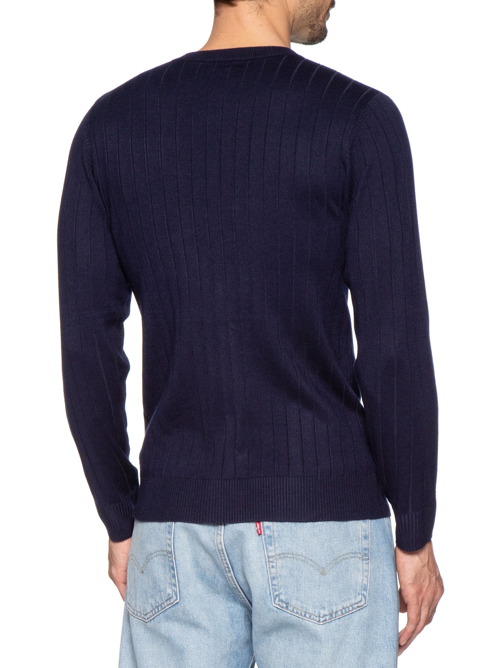 Suéter Tricot Masculino Com Textura Azul Basiq Men