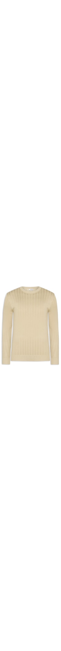Suéter Tricot Masculino Com Textura - Bege