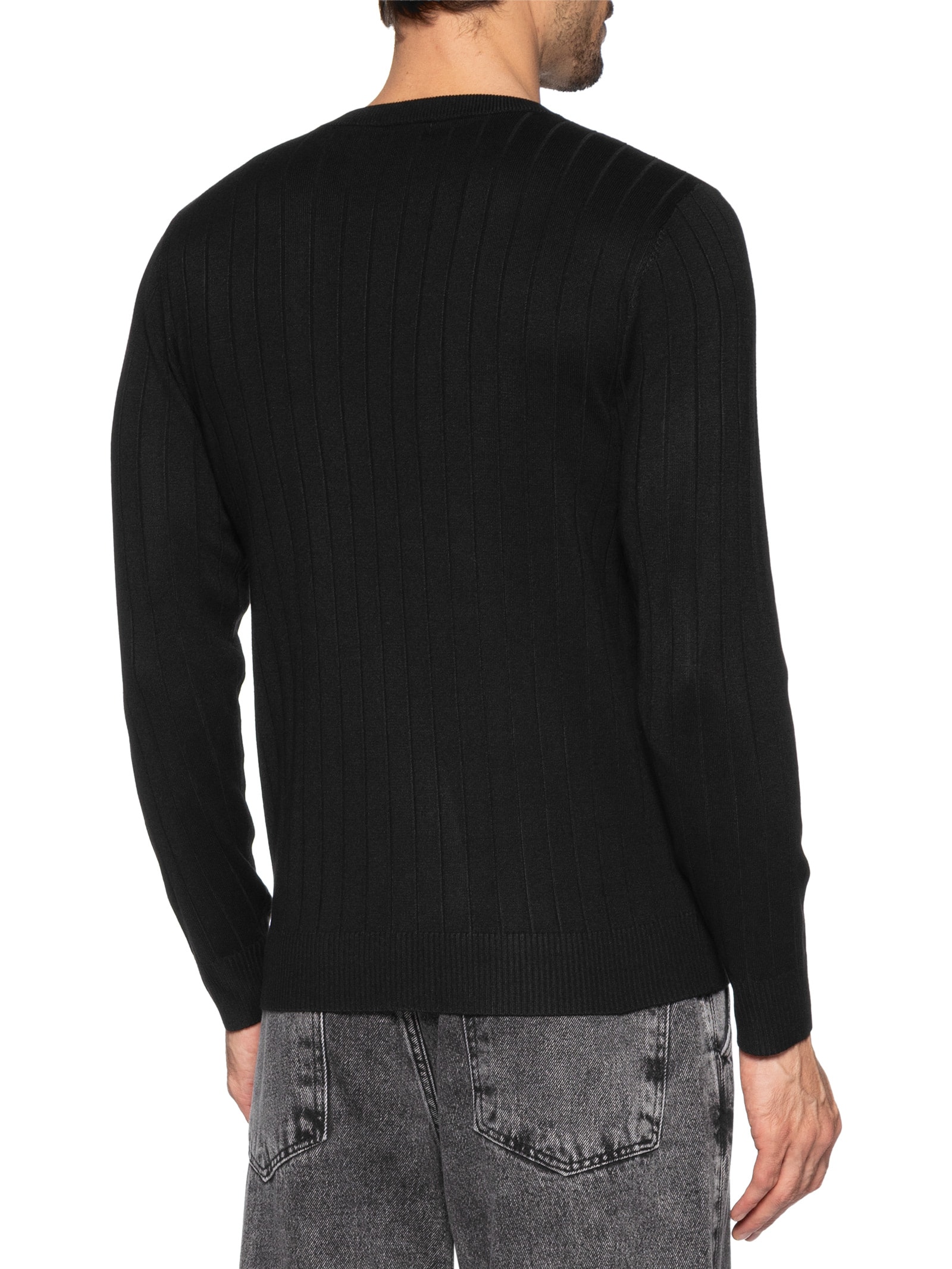 Suéter Tricot Masculino Com Textura Preto Basiq Men