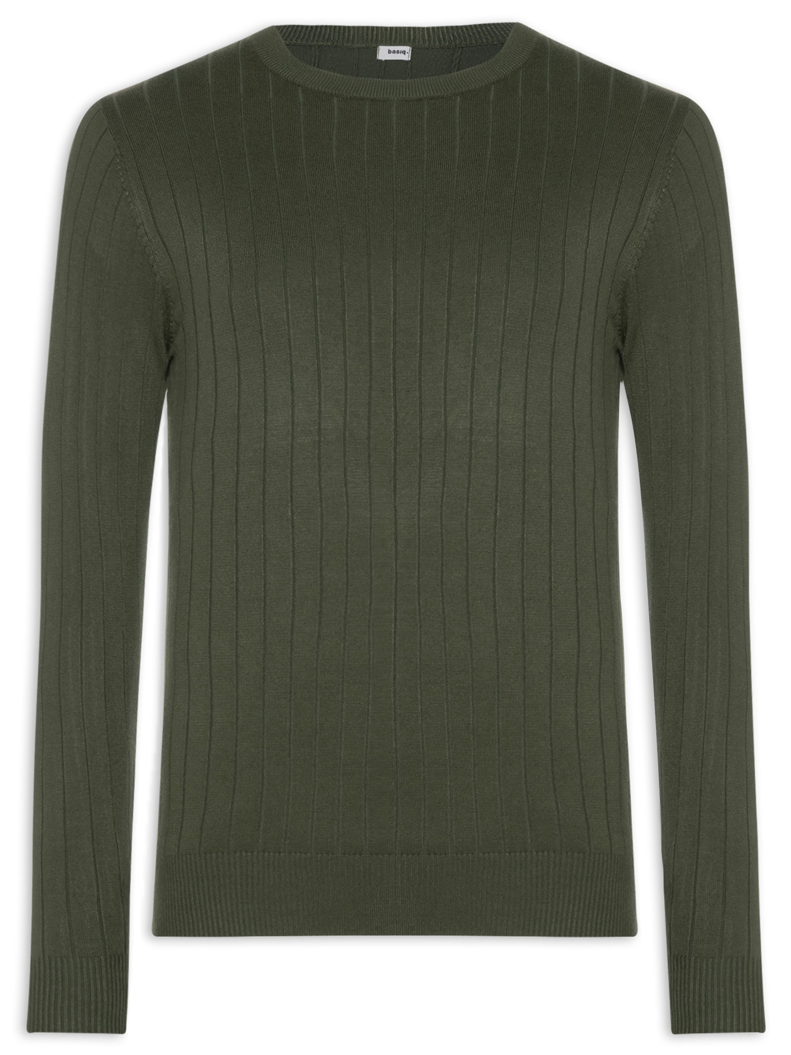 Suéter Tricot Masculino Com Textura Verde Basiq Men
