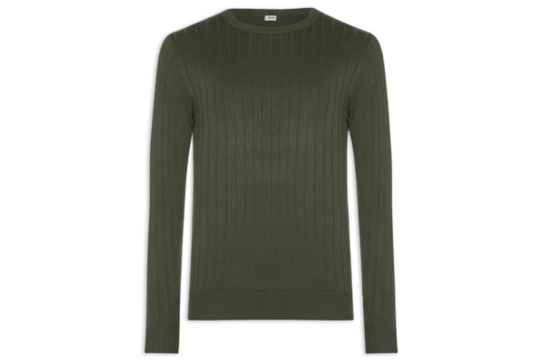 Suéter Tricot Masculino Com Textura - Verde