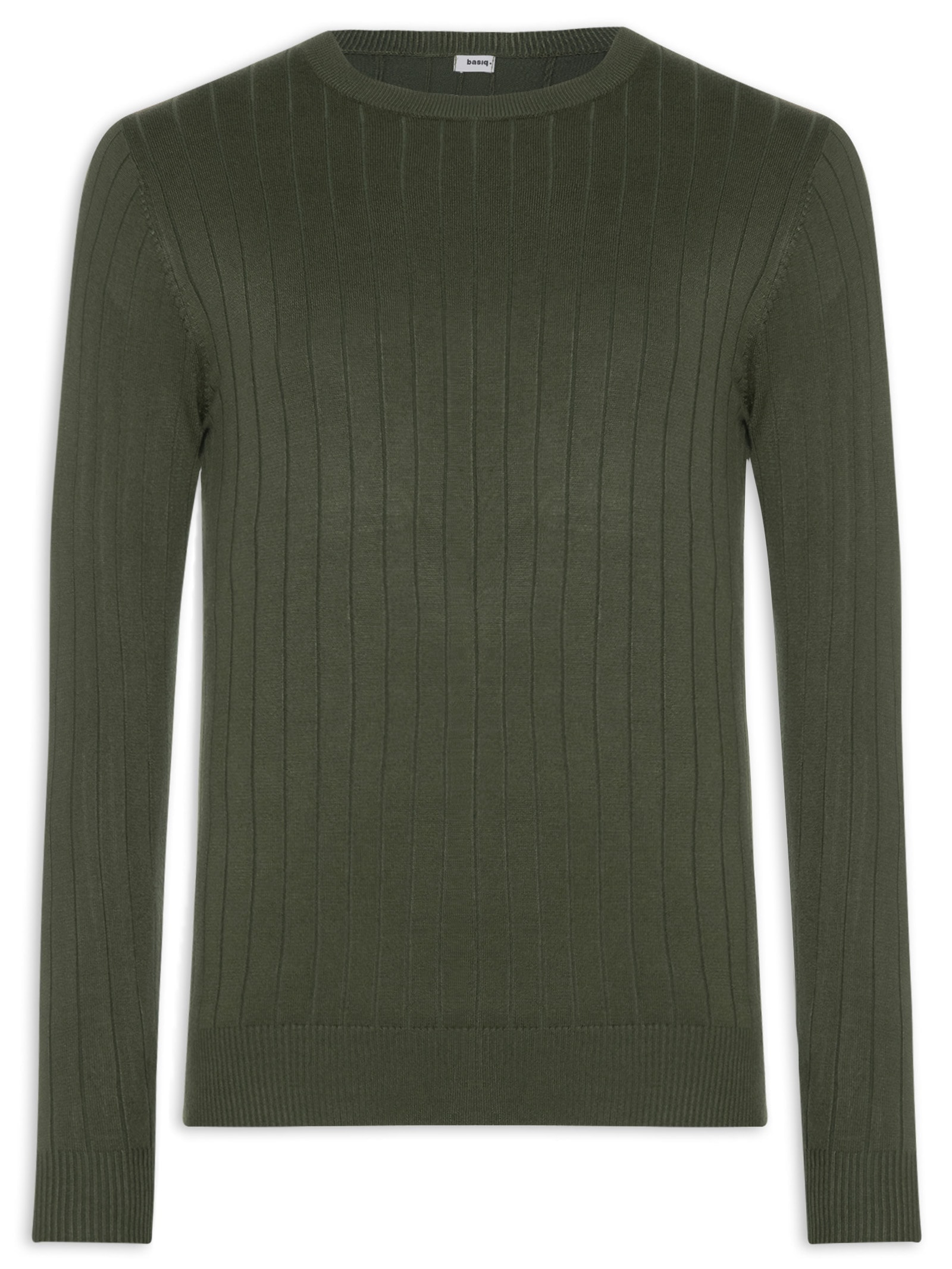 Suéter Tricot Masculino Com Textura Verde Basiq Men