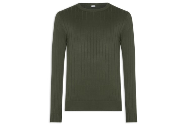 Suéter Tricot Masculino Com Textura - Verde