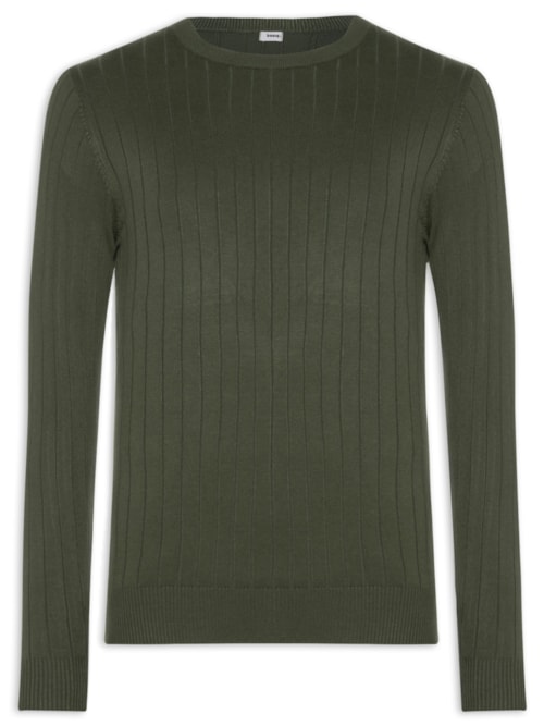 Suéter Tricot Masculino Com Textura - Verde