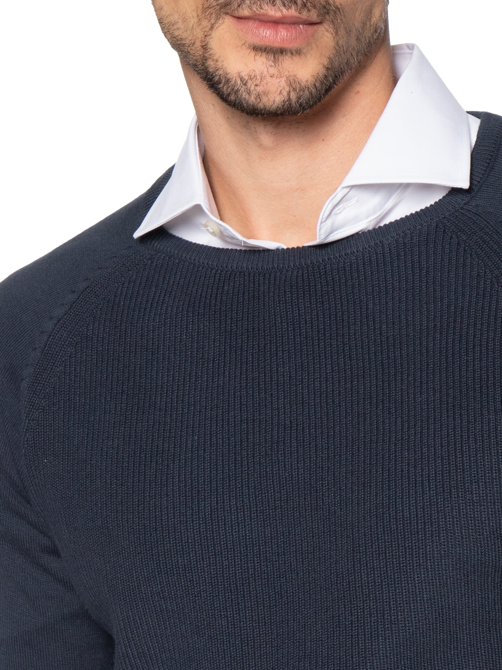 Suéter Tricot Masculino Corpo Tranças Mg Lisa Azul '2 Essential