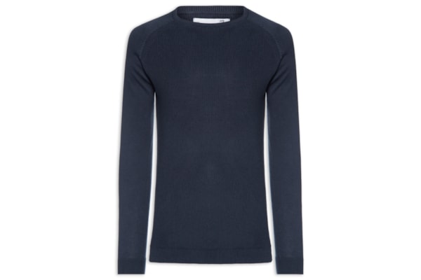 Suéter Tricot Masculino Corpo Tranças Mg Lisa - Azul