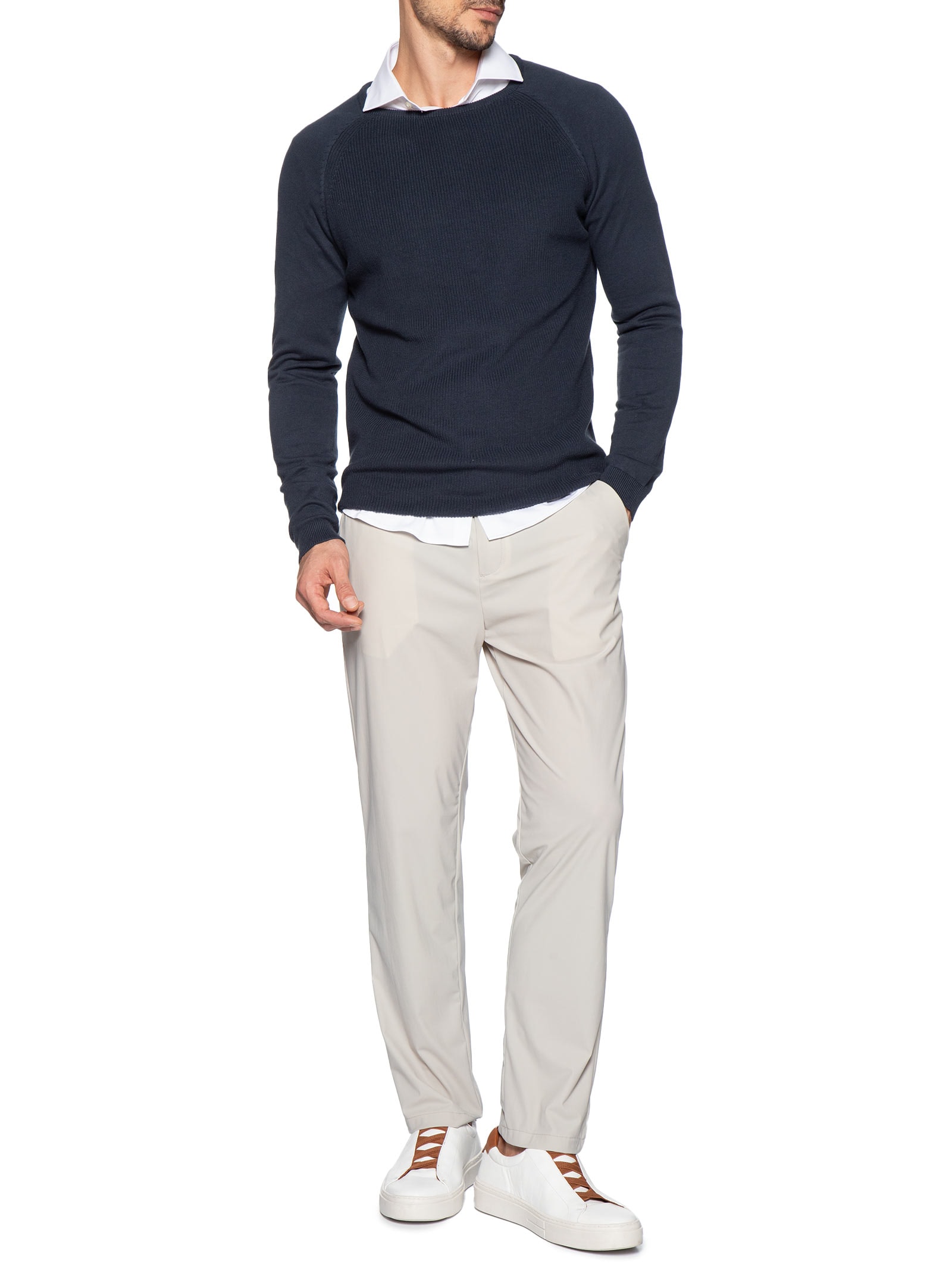 Suéter Tricot Masculino Corpo Tranças Mg Lisa Azul '2 Essential