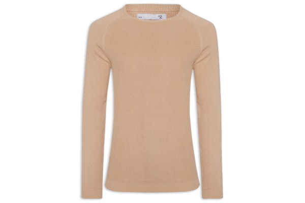 Suéter Tricot Masculino Corpo Tranças Mg Lisa - Bege