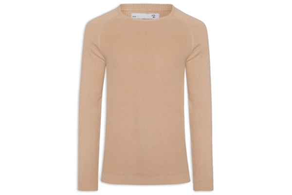 Suéter Tricot Masculino Corpo Tranças Mg Lisa - Bege