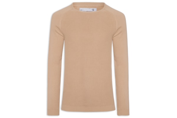 Suéter Tricot Masculino Corpo Tranças Mg Lisa - Bege