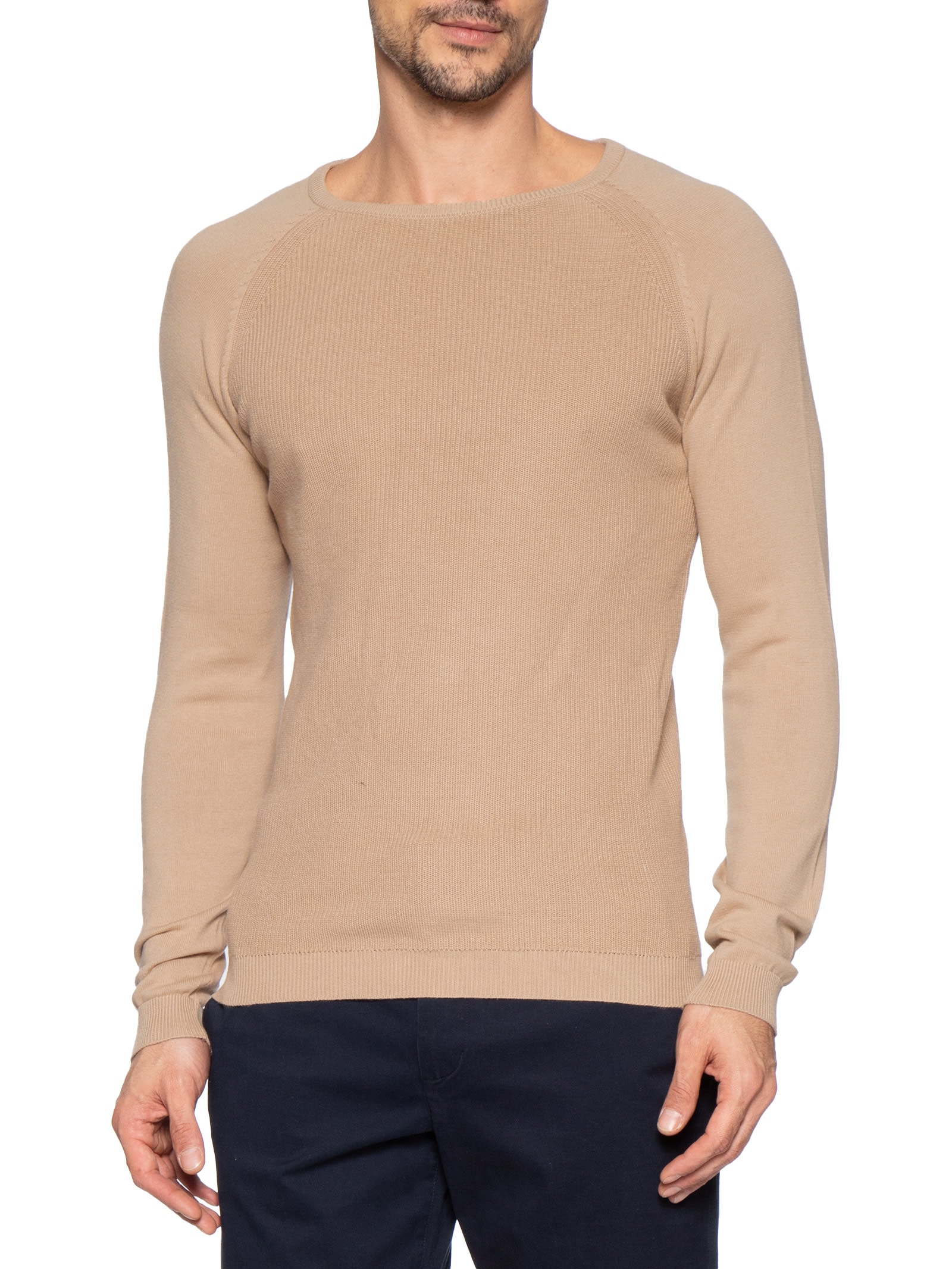 Suéter Tricot Masculino Corpo Tranças Mg Lisa Bege '2 Essential