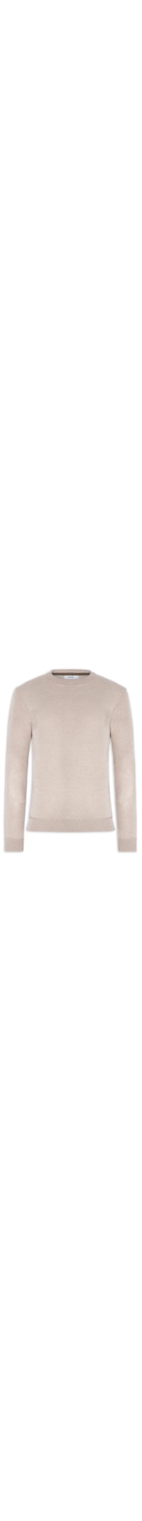 Suéter Tricot Masculino Gola Redonda - Bege