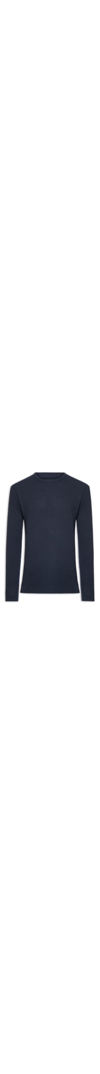Suéter Tricot Masculino Gola Redonda Texturizada - Azul
