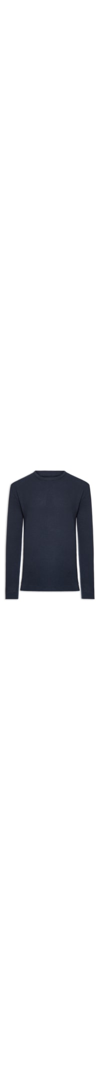 Suéter Tricot Masculino Gola Redonda Texturizada - Azul