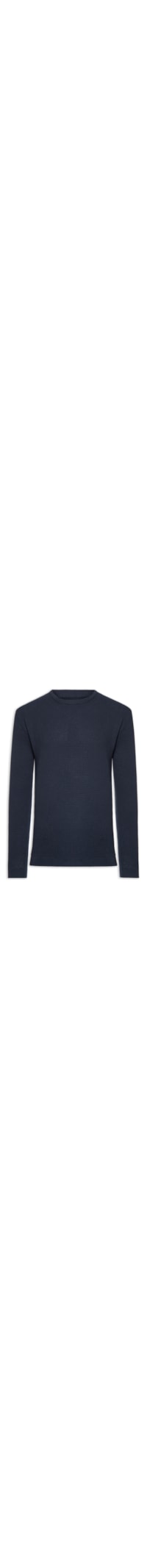 Suéter Tricot Masculino Gola Redonda Texturizada - Azul