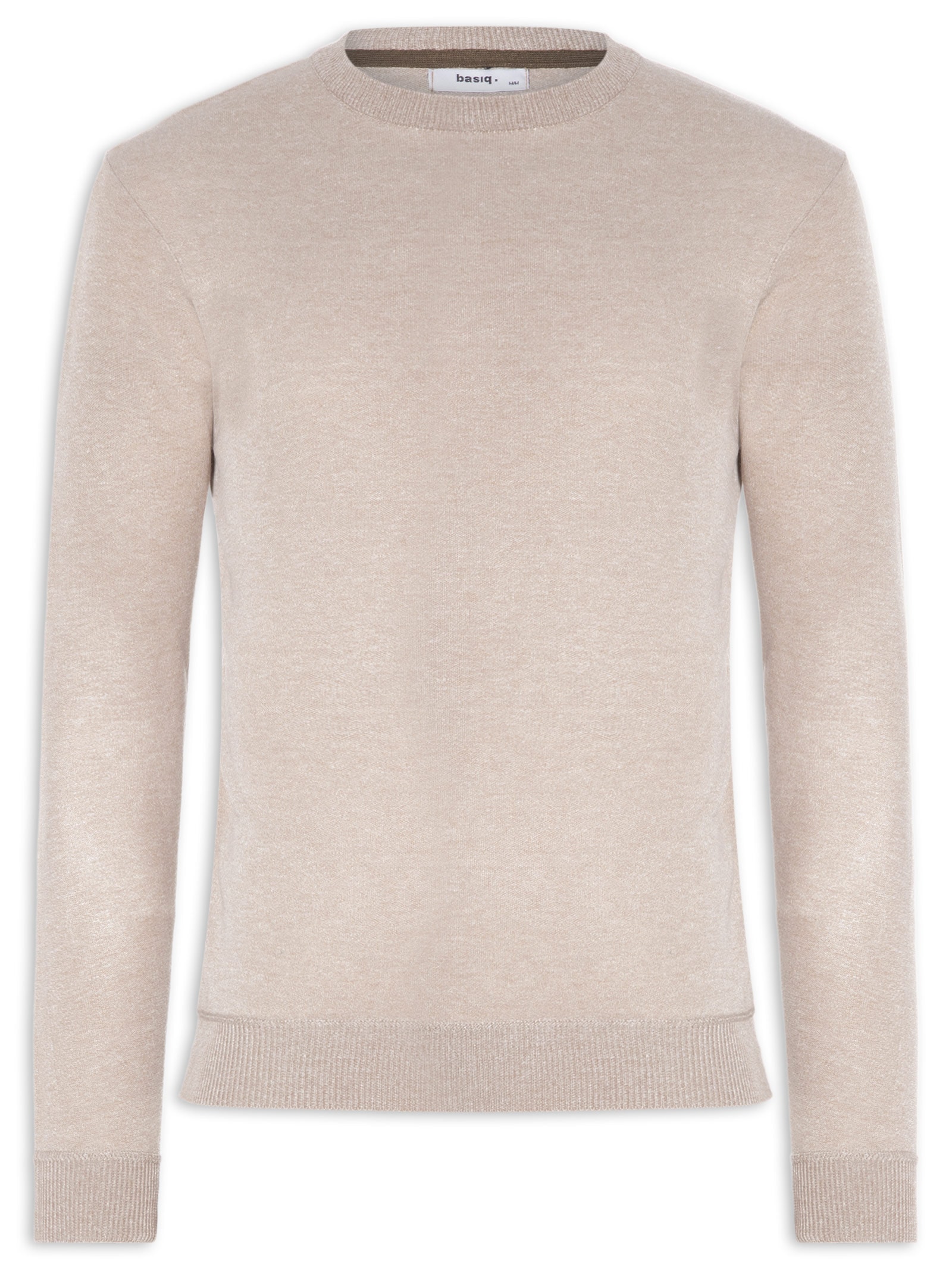 Suéter Tricot Masculino Gola Redonda – Bege Basiq Men