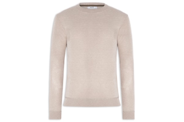 Suéter Tricot Masculino Gola Redonda – Bege