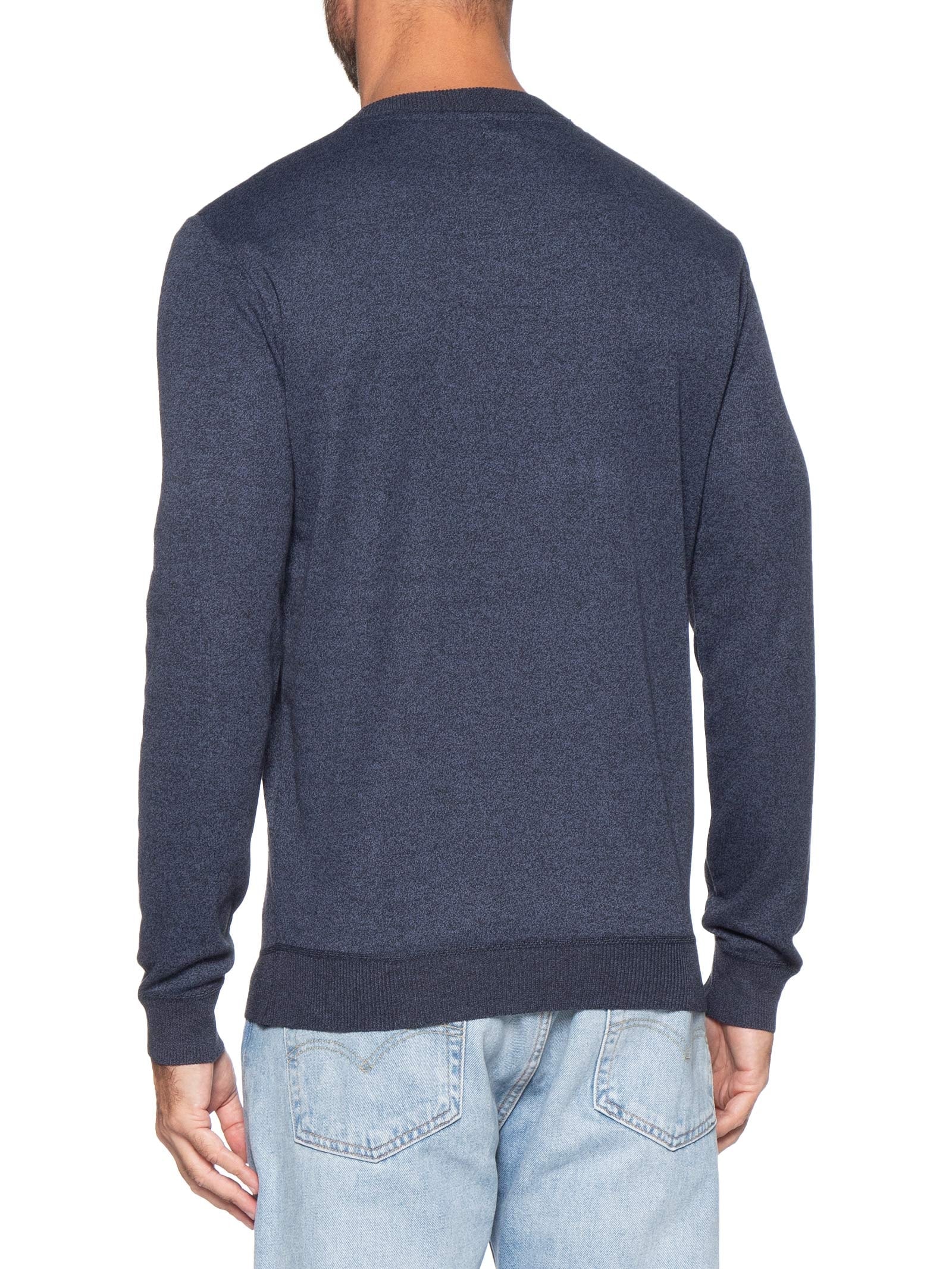 Suéter Tricot Masculino Gola V Básico Azul Basiq Men