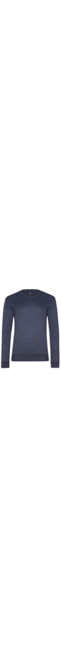 Suéter Tricot Masculino Gola V Básico - Cinza