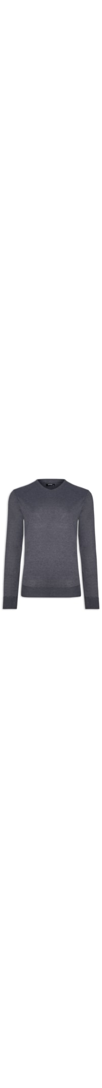 Suéter Tricot Masculino Gola V Básico - Cinza