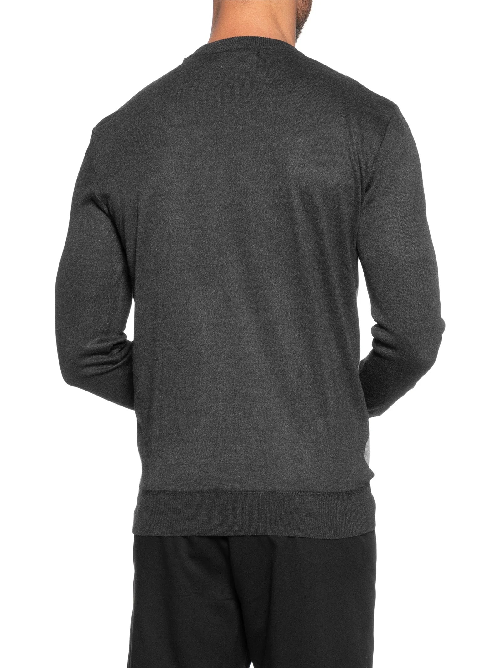 Suéter Tricot Masculino Gola V Básico Cinza '2 Essential