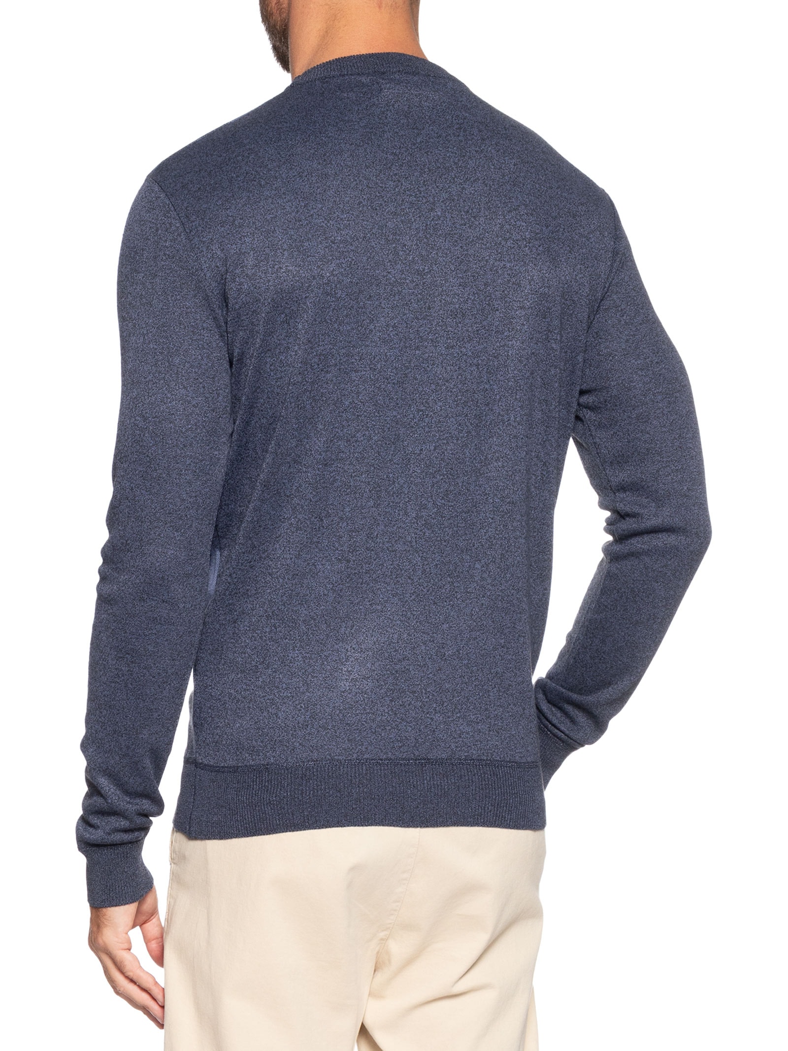 Suéter Tricot Masculino Gola V Básico Cinza '2 Essential