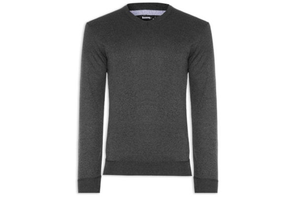 Suéter Tricot Masculino Gola V Básico - Preto