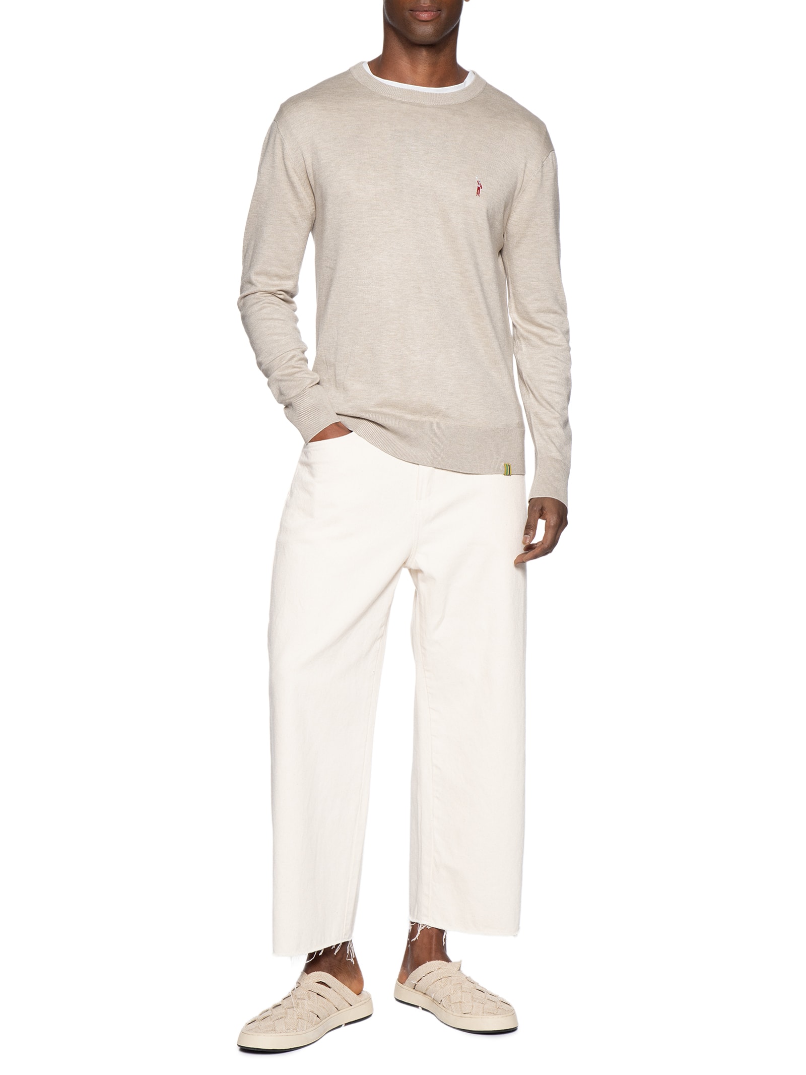 Suéter Tricot Masculino Manga Longa Touch Senna Bege Reserva