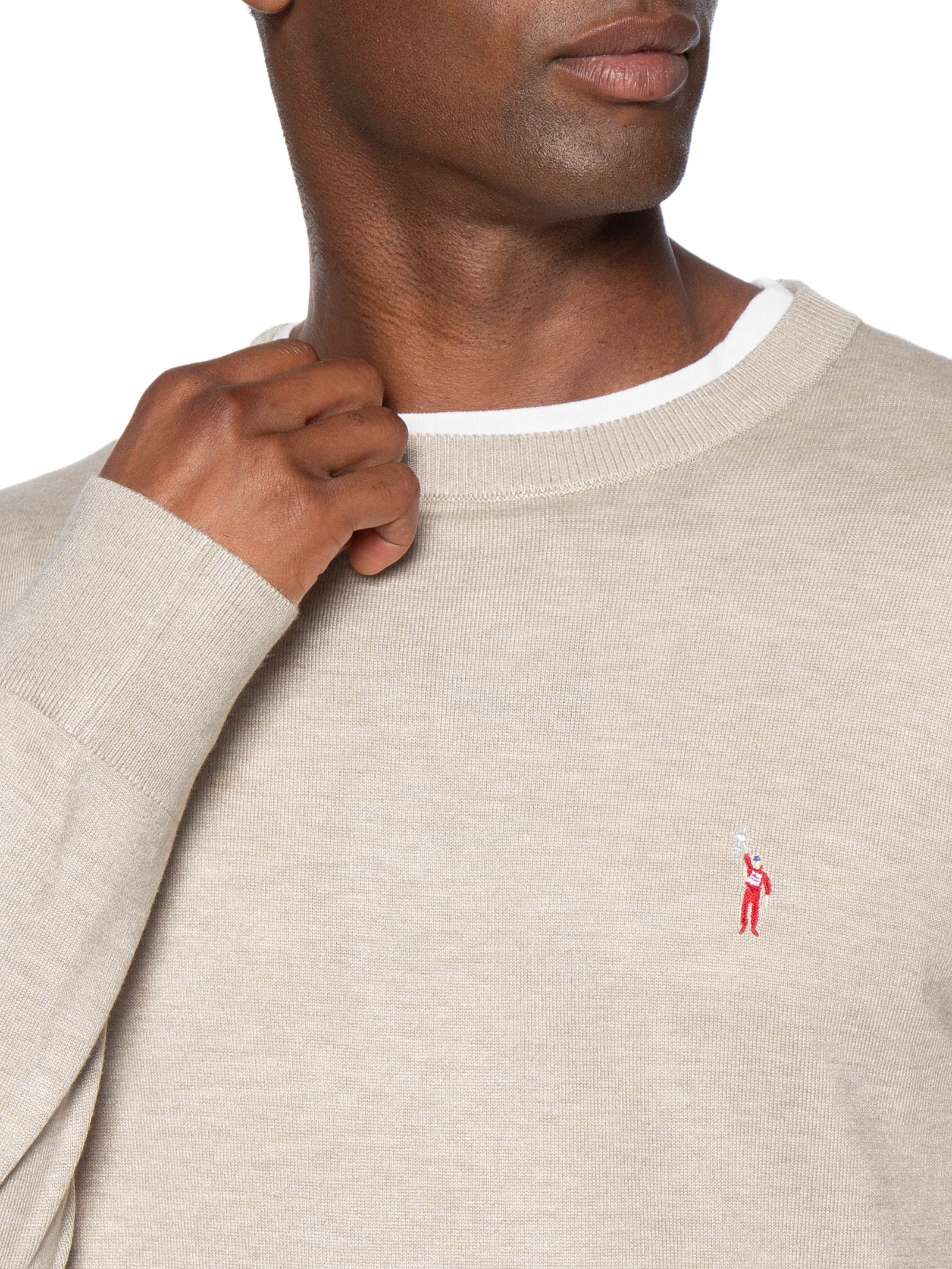 Suéter Tricot Masculino Manga Longa Touch Senna Bege Reserva