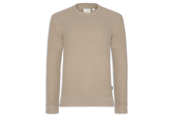 Suéter Tricot Masculino Ponto Arroz - Bege