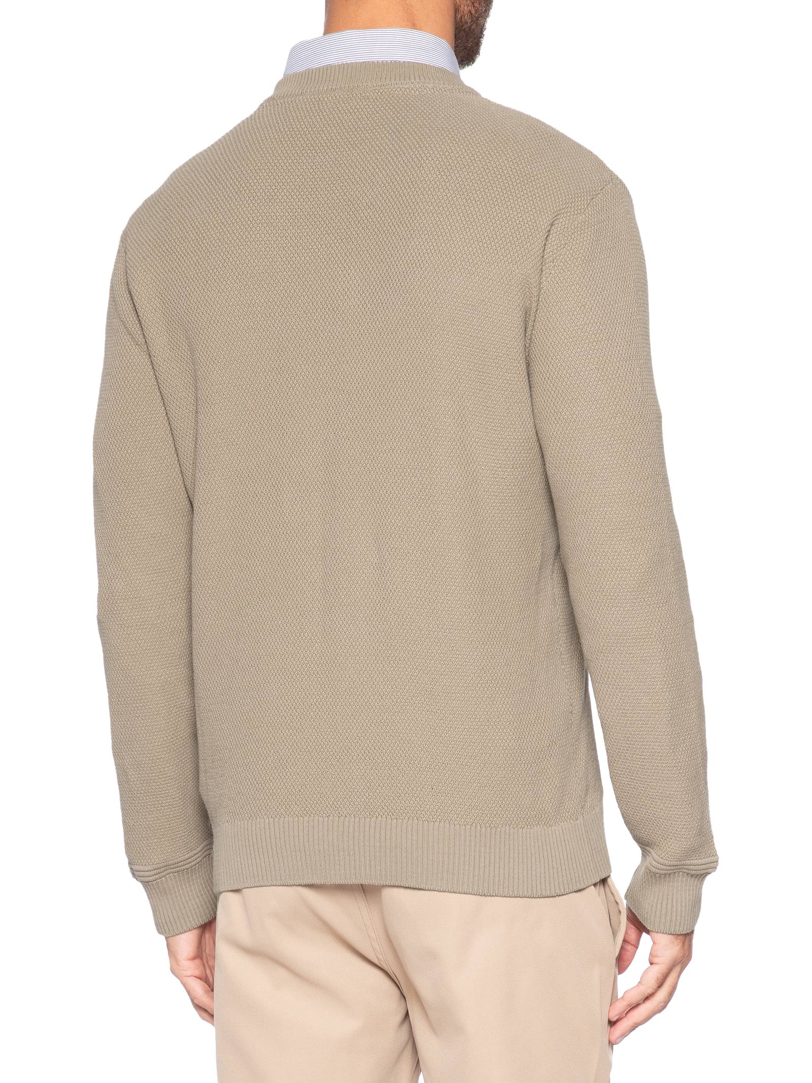 Suéter Tricot Masculino Ponto Arroz Bege Calvin Klein - White Label
