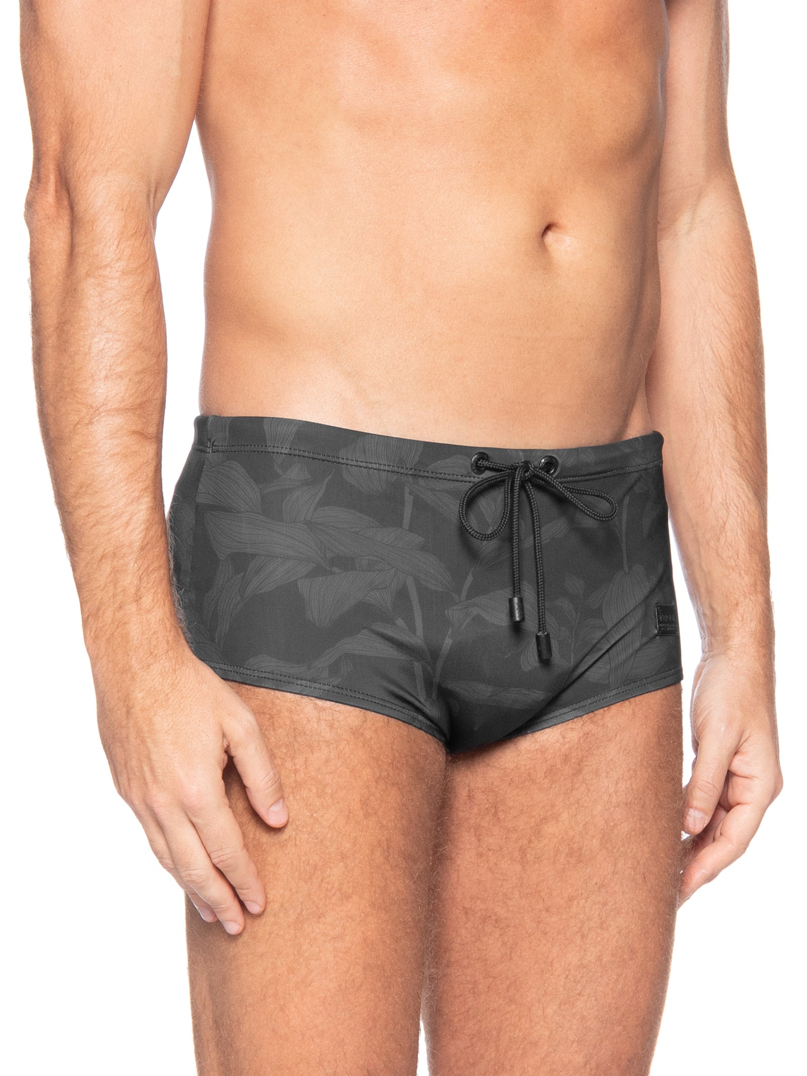 Sunga Marbella Estampa Petal Gray Preto Sergio K