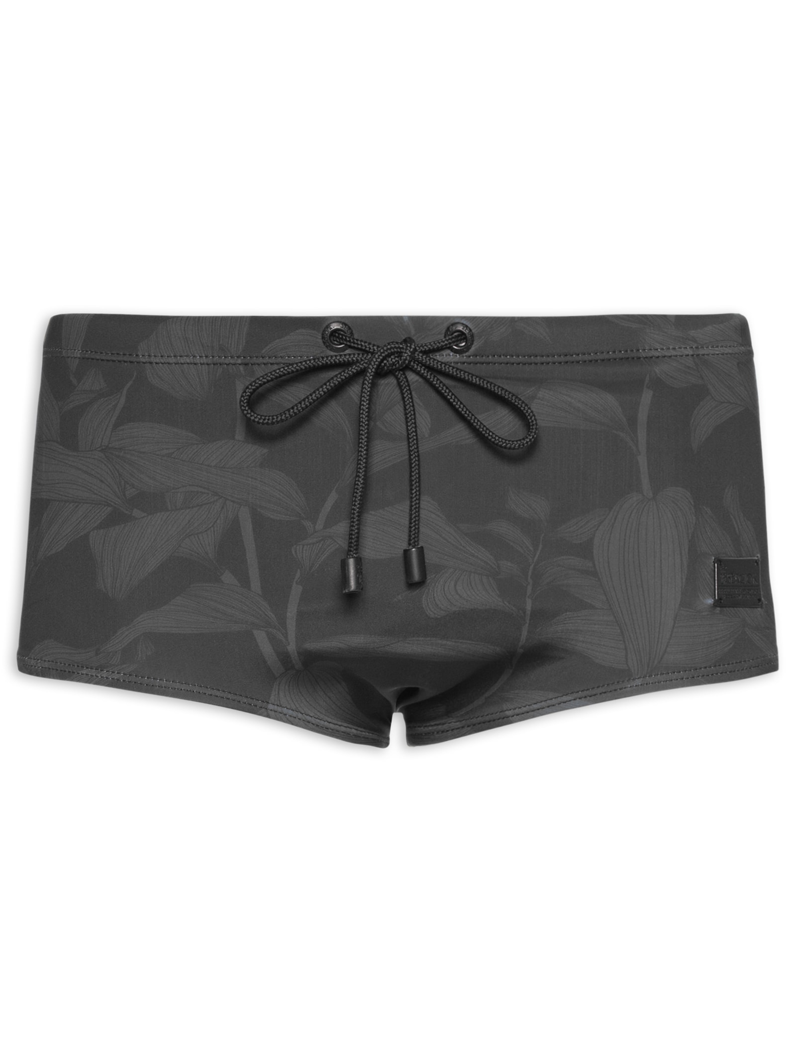 Sunga Marbella Estampa Petal Gray Preto Sergio K