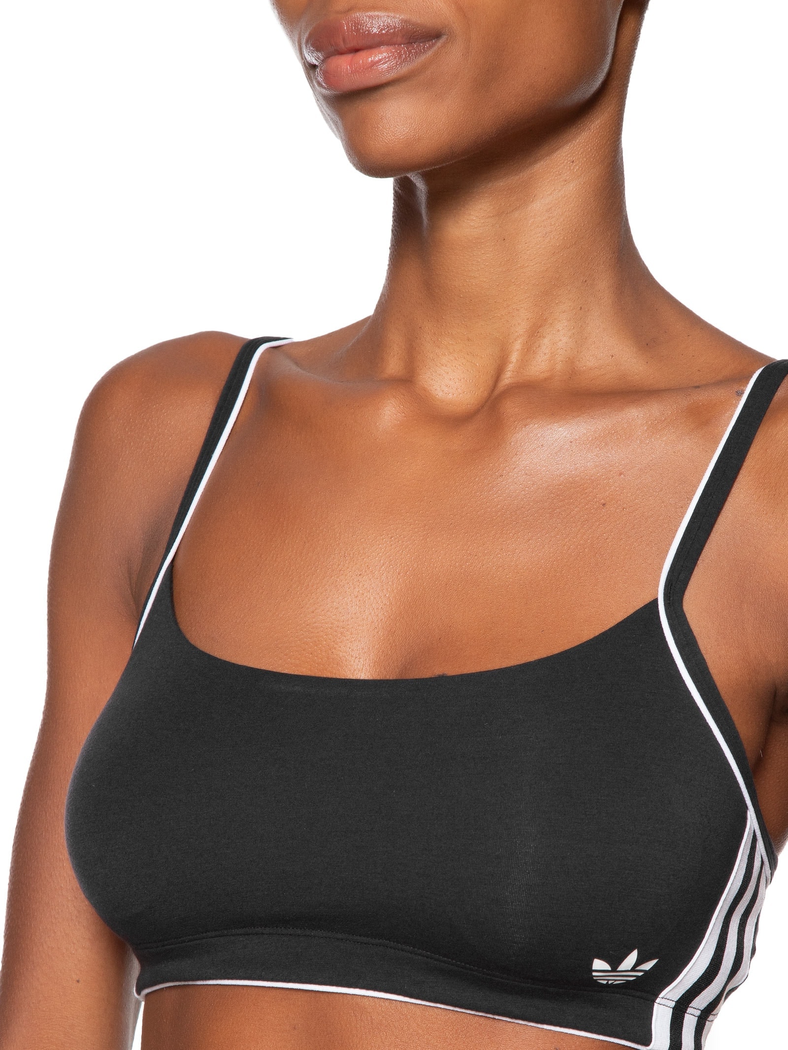 Sutiã Adicolor Comfort Flex Cotton Scoop Bralette Preto Adidas Originals Underwear