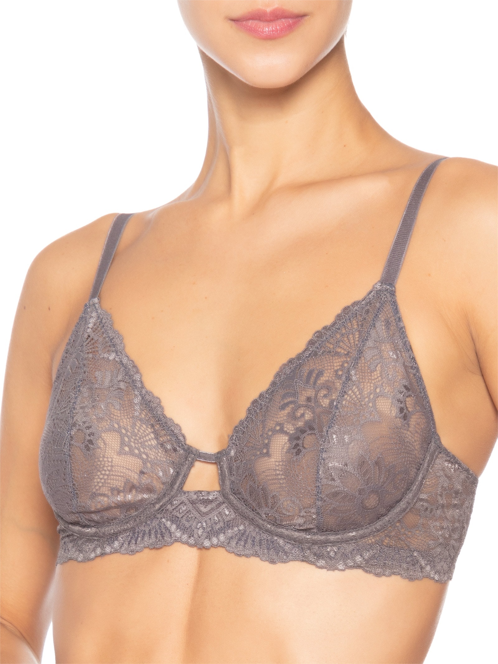 Sutiã Aro Sem Bojo Renda Felipa Cinza Jogê