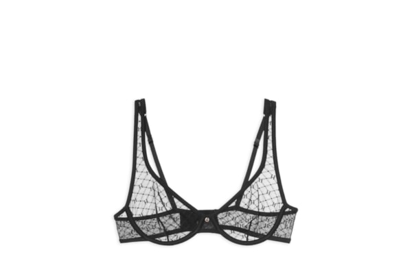Sutiã Balconet Com Aro Em Tule Personalizado - Preto