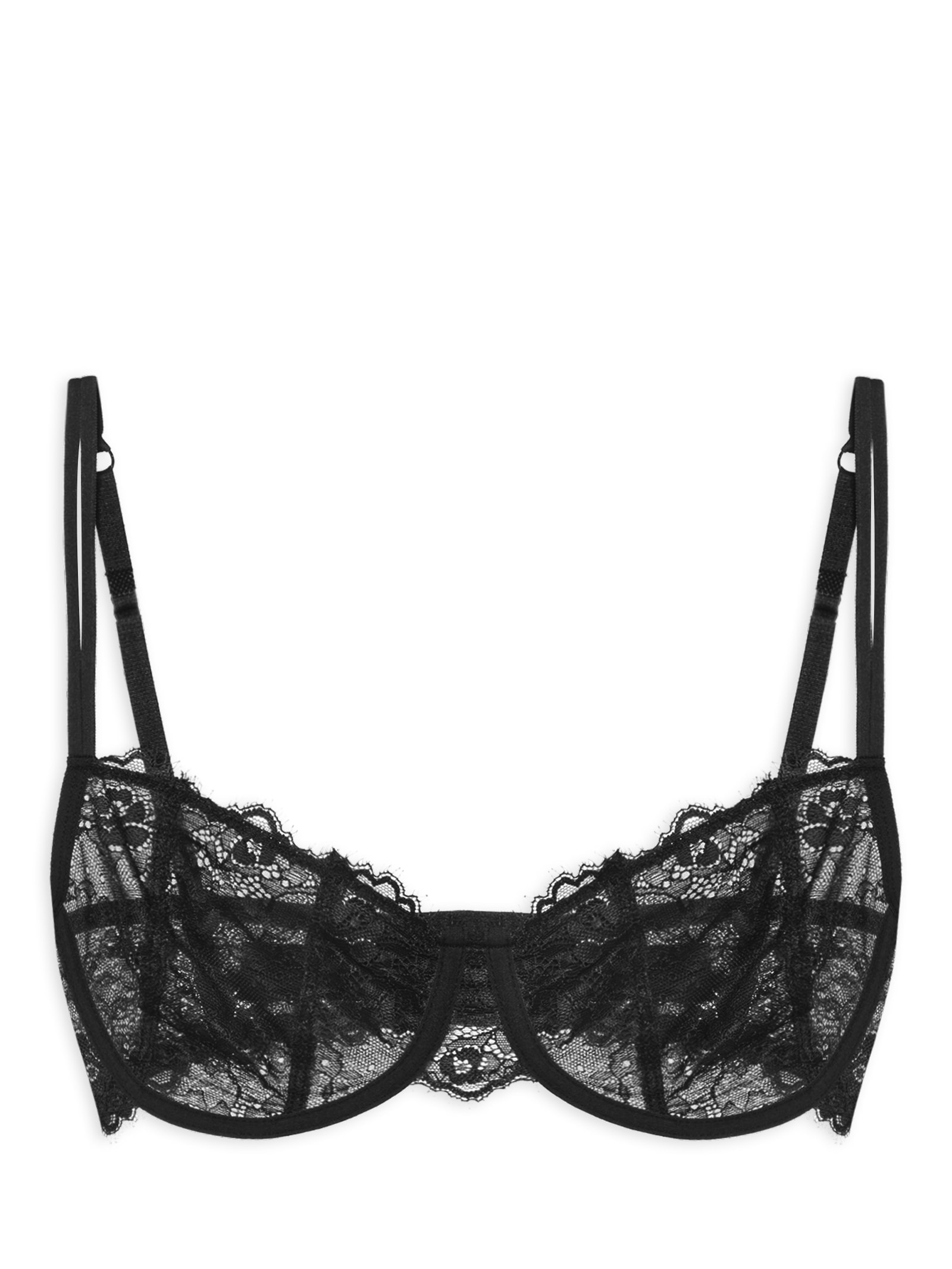Sutiã Balconet Sem Bojo Com Aro Em Renda Preto Hope