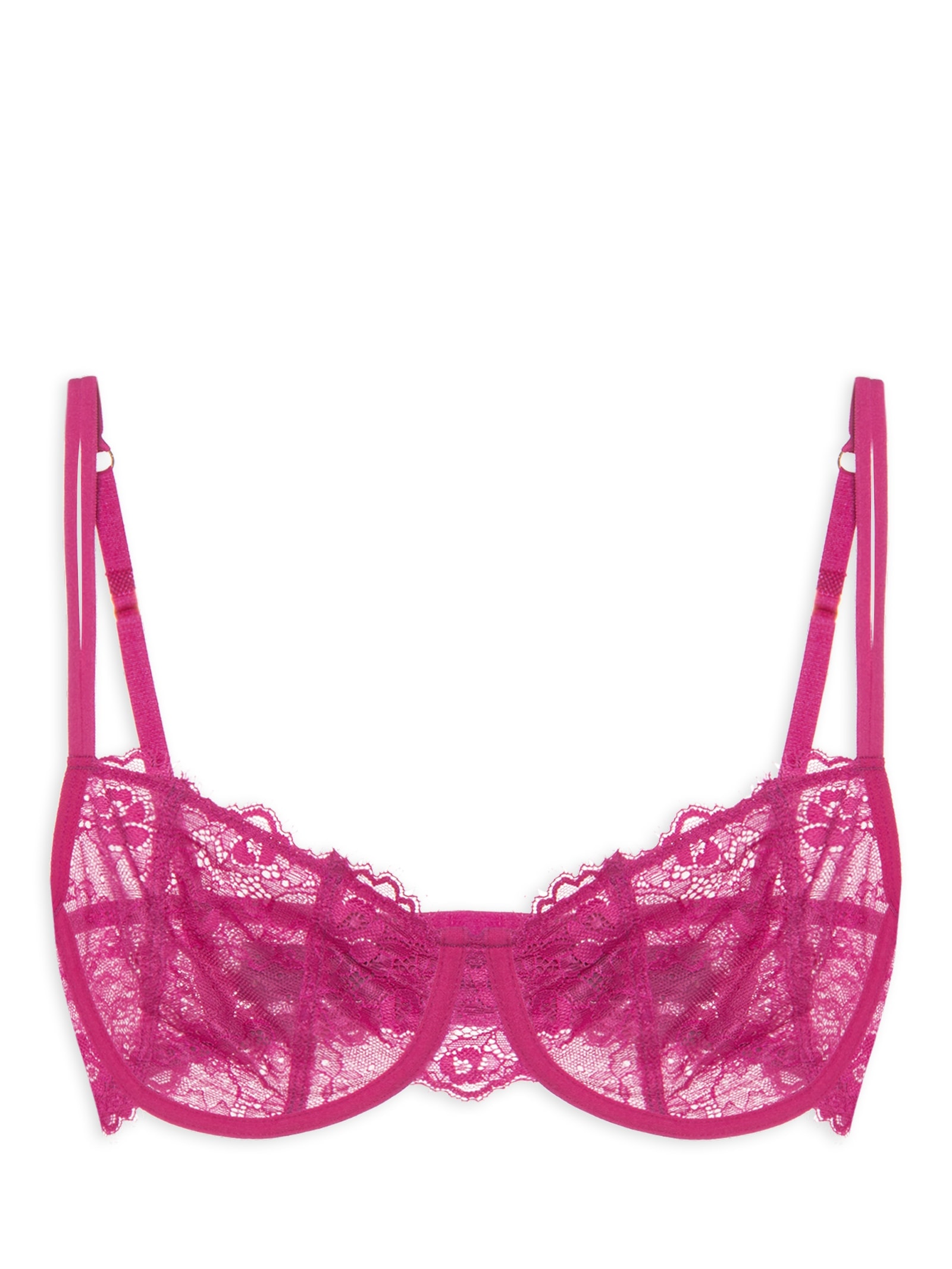 Sutiã Balconet Sem Bojo Com Aro Em Renda Rosa Hope